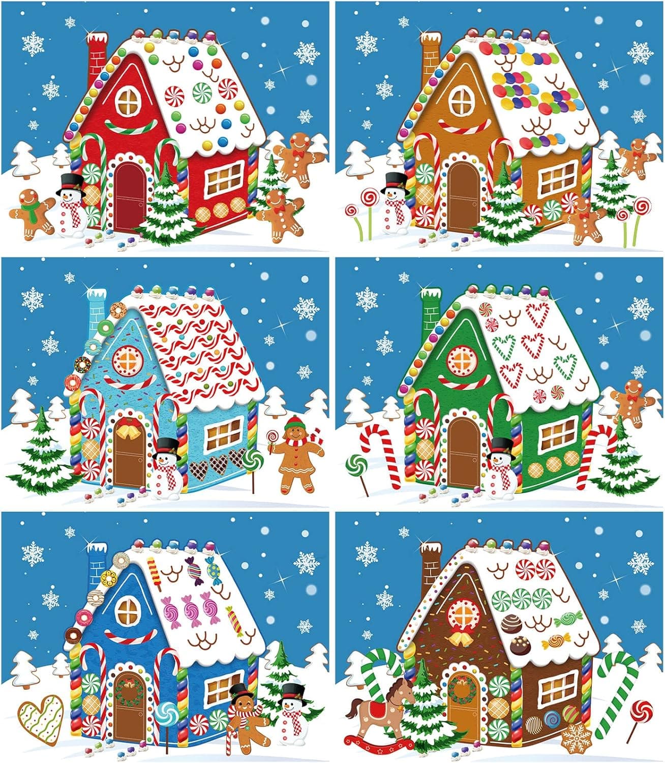 Outus 24 Pieces Make a Gingerbread House Stickers Christmas Gingerbread House Stickers Gingerbread Decorating Kit Party Game Craft Activity Favor Supplies for Kids