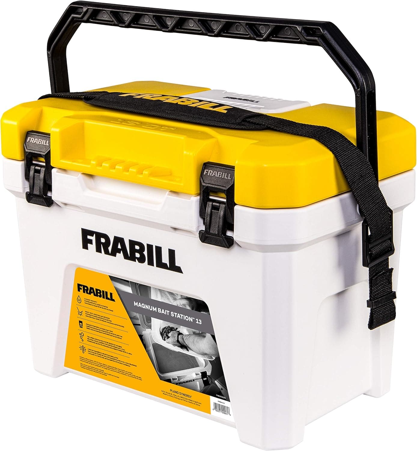 Frabill Magnum Bait Station 13 Quart Live Bait Well, White and Yellow