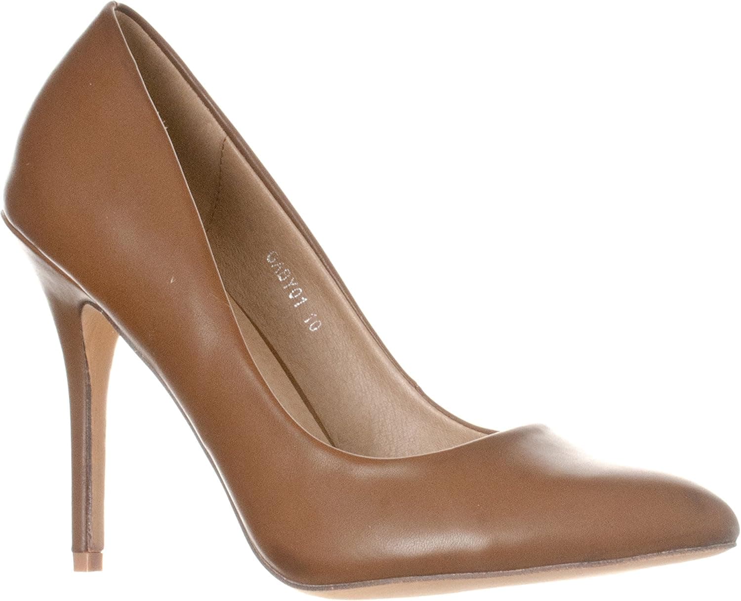 Riverberry Women's Gaby Pointed, Closed Toe Stiletto Pump Heels, Khaki PU, 9
