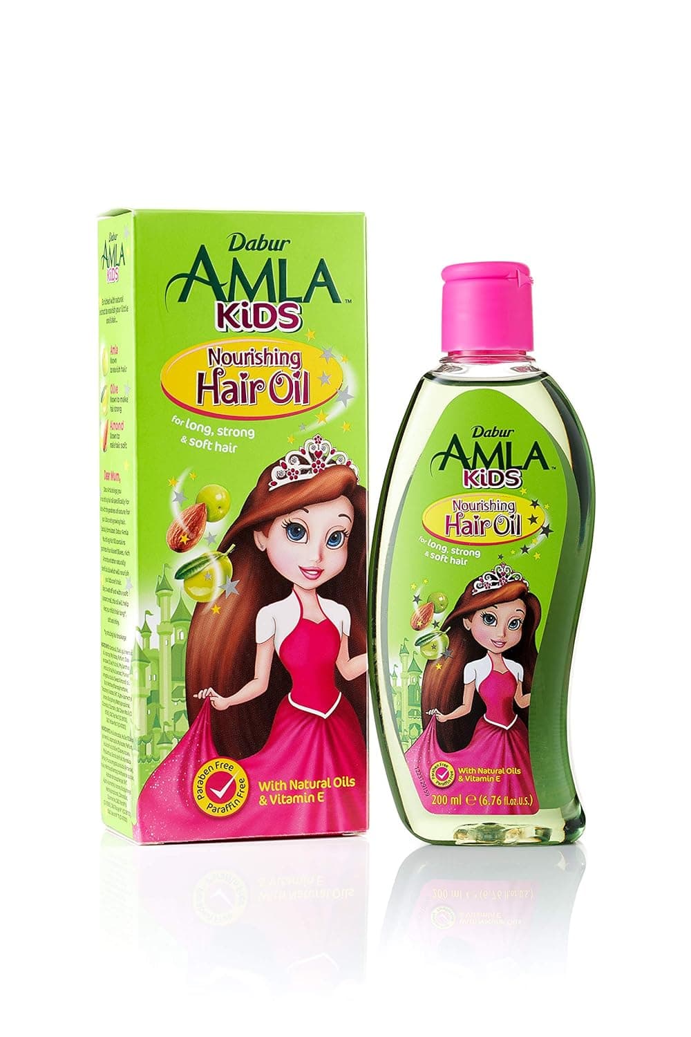 Vatika Naturals Dabur Amla Kids Nourishing Hair Oil 200ml | 100% natural oils | The goodness of amla, olive & almonds | For long, strong, healthy hair, (Pack of 1)