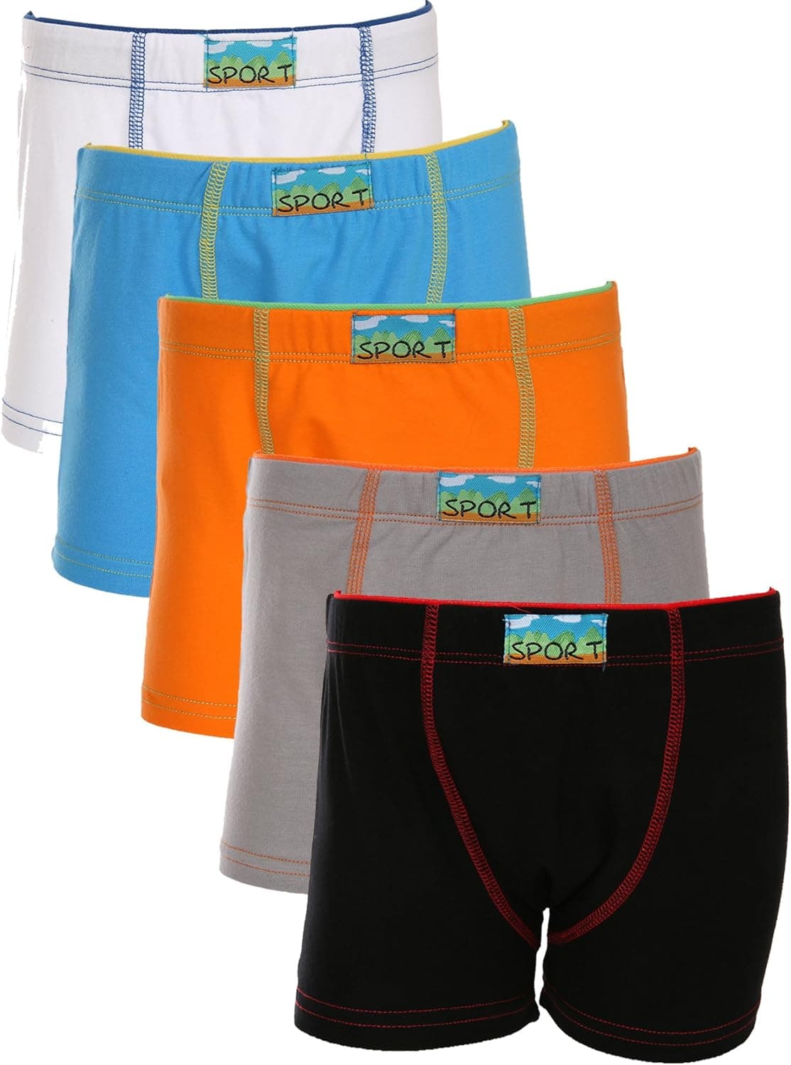 Dimore Boy's Cotton Underwear Boxer Shorts Briefs Pack Boxers for Boy Colorful(12-14 Sport)