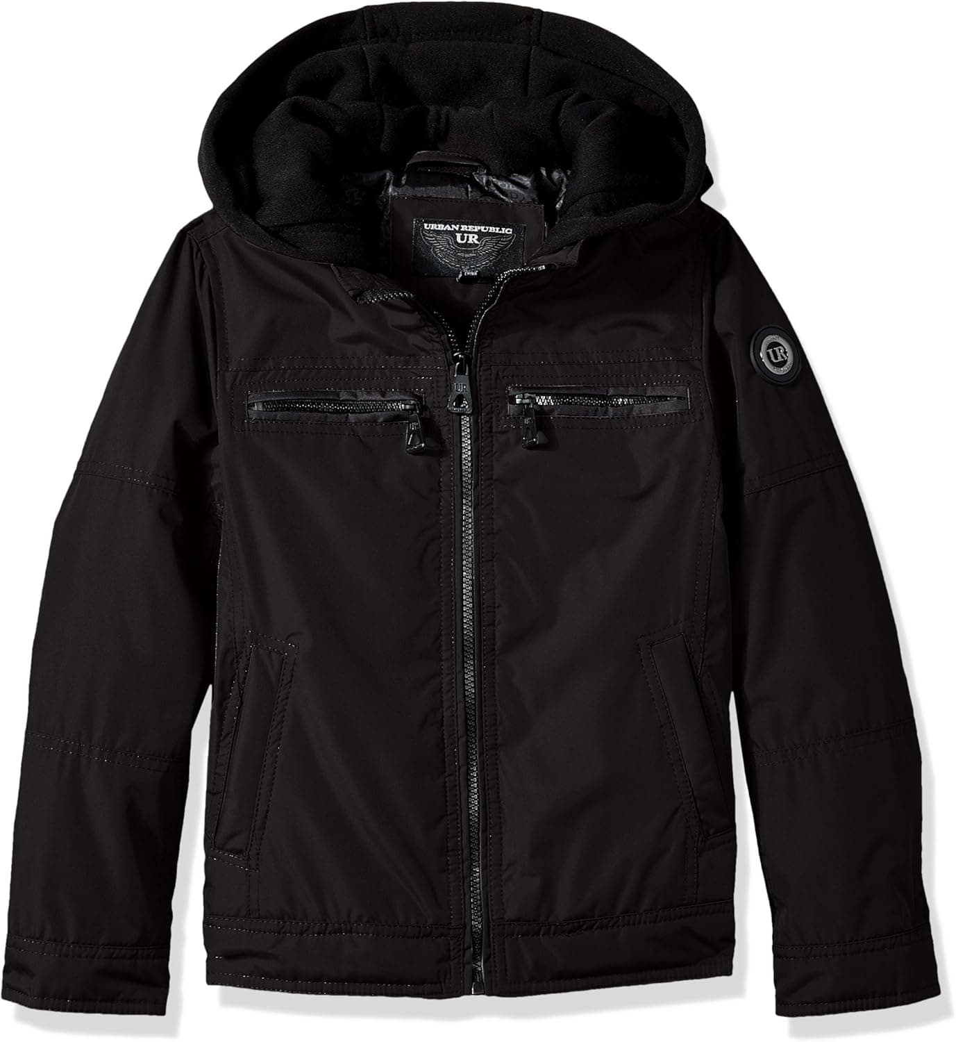 URBAN REPUBLIC Boys' Ballistic Jacket Melange Sleeve