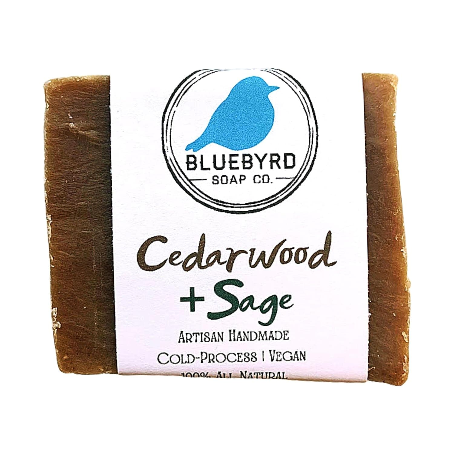 Bluebyrd Soap Co. Cedarwood and Sage Bar Soap | 100% All Natural Soap Bar Made with Essential Oils | Natural Soap Bars Fragranced with 100% Essential Oils Handmade in USA | Vegan Body Wash Bar for Women & Men (Cedarwood)