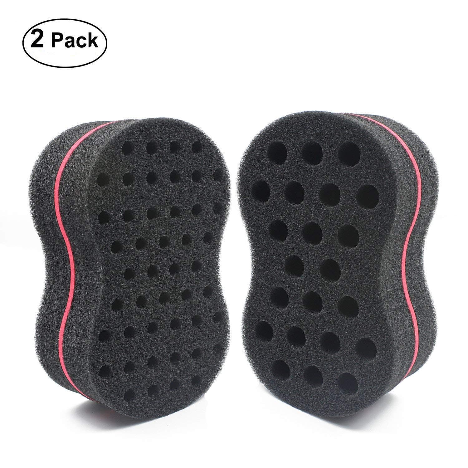 HALLO Double Barber Hair Brush Twist Sponge Make Dreads Locking Twist Coil Afro Locs Hole 46/22 (2 Packs)