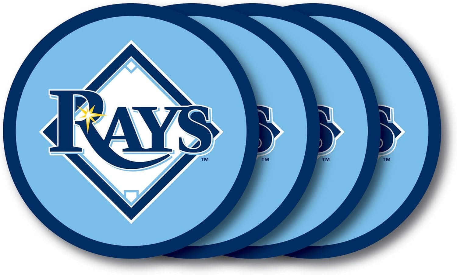 Duck House MLB Tampa Bay Rays Vinyl Coaster Set (Pack of 4)