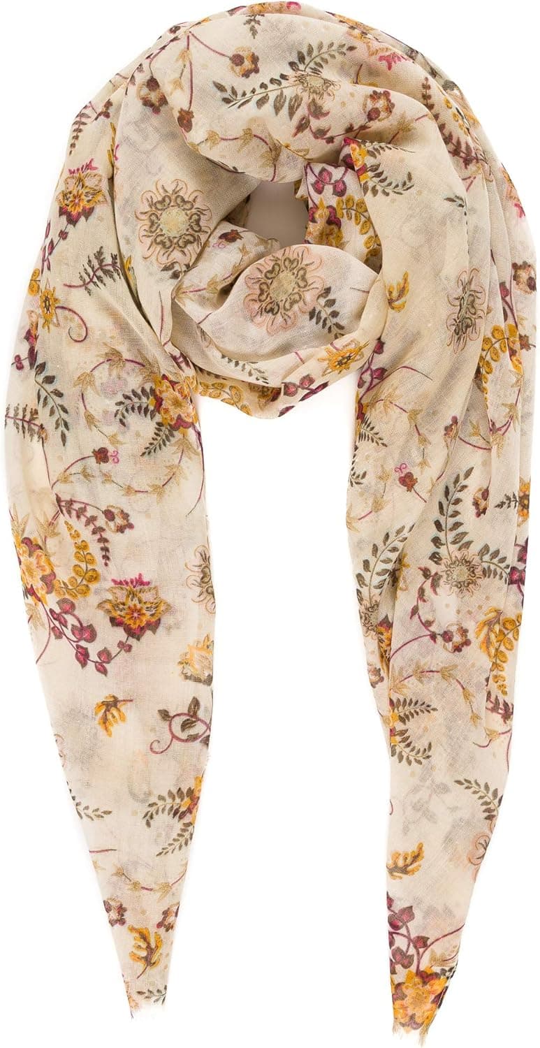 Scarf for Women Lightweight Floral Flower Scarves for Spring Spring Fall Winter Shawl Wrap