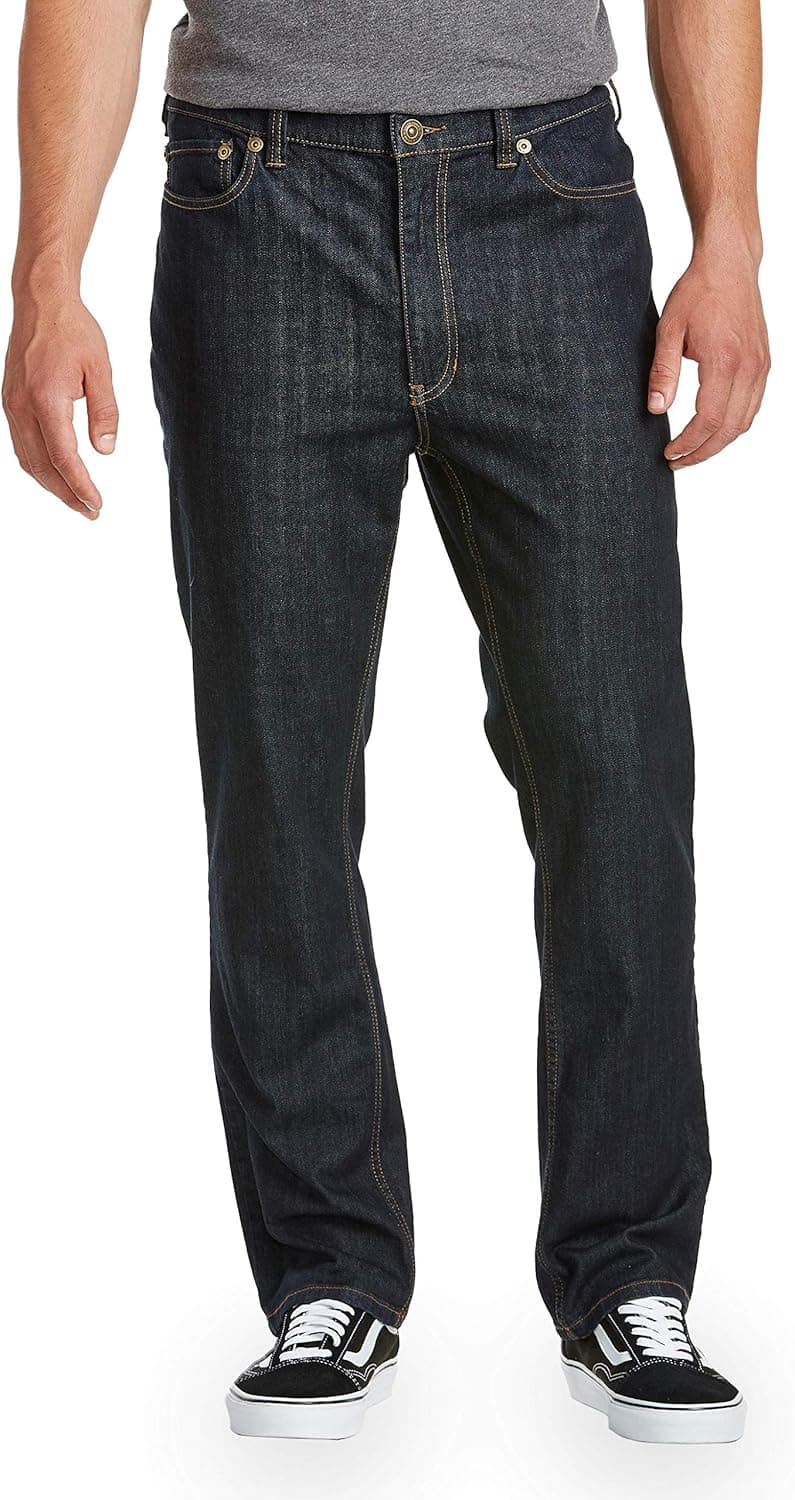 True Nation by DXL Men's Big and Tall Athletic Fit Jeans | Maachine Washable 5-Pocket Style Stretch Denim with Zipper Closure
