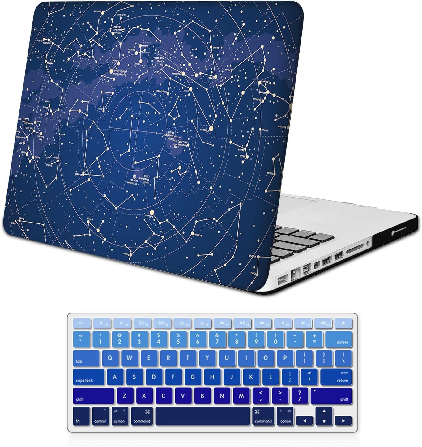 Holilife MacBook Pro 13 inch Case 2008-2012 Release, Soft-Touch Matte Plastic Hard Protective Case Cover Only Compatible MacBook Pro 13 inch with CD-ROM (Model: A1278),Blue Star