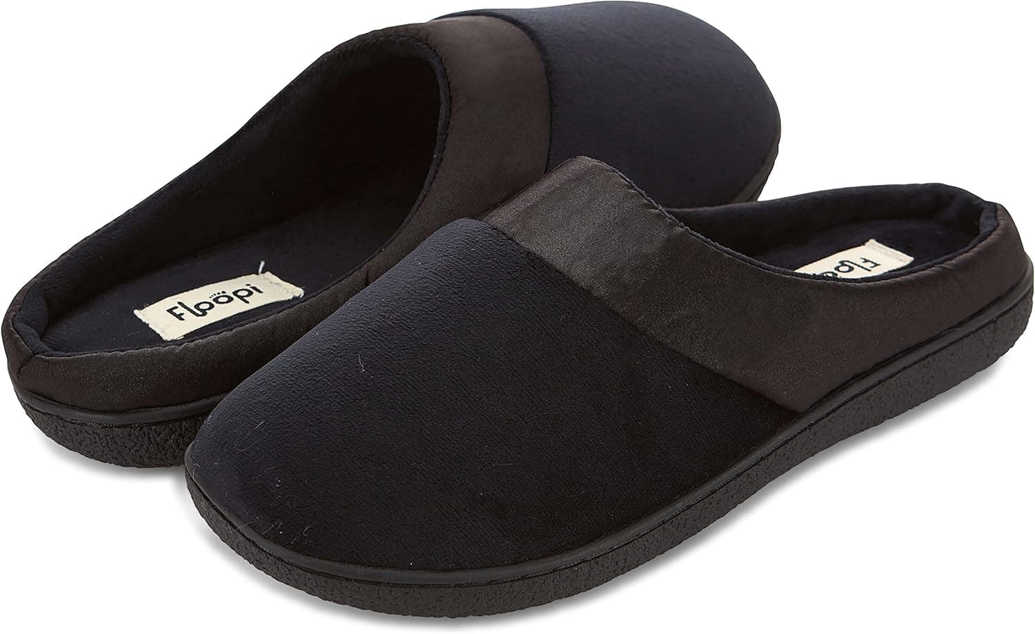 Floopi Women’s Memory Foam Slippers Deluxe Clog Scuff/Mule House Slip-Ons for Indoor & Outdoor Use| Warm & Fuzzy w/Velour Fur Lining, Quilted Collar Slipper & Anti-Skid Hard Sole