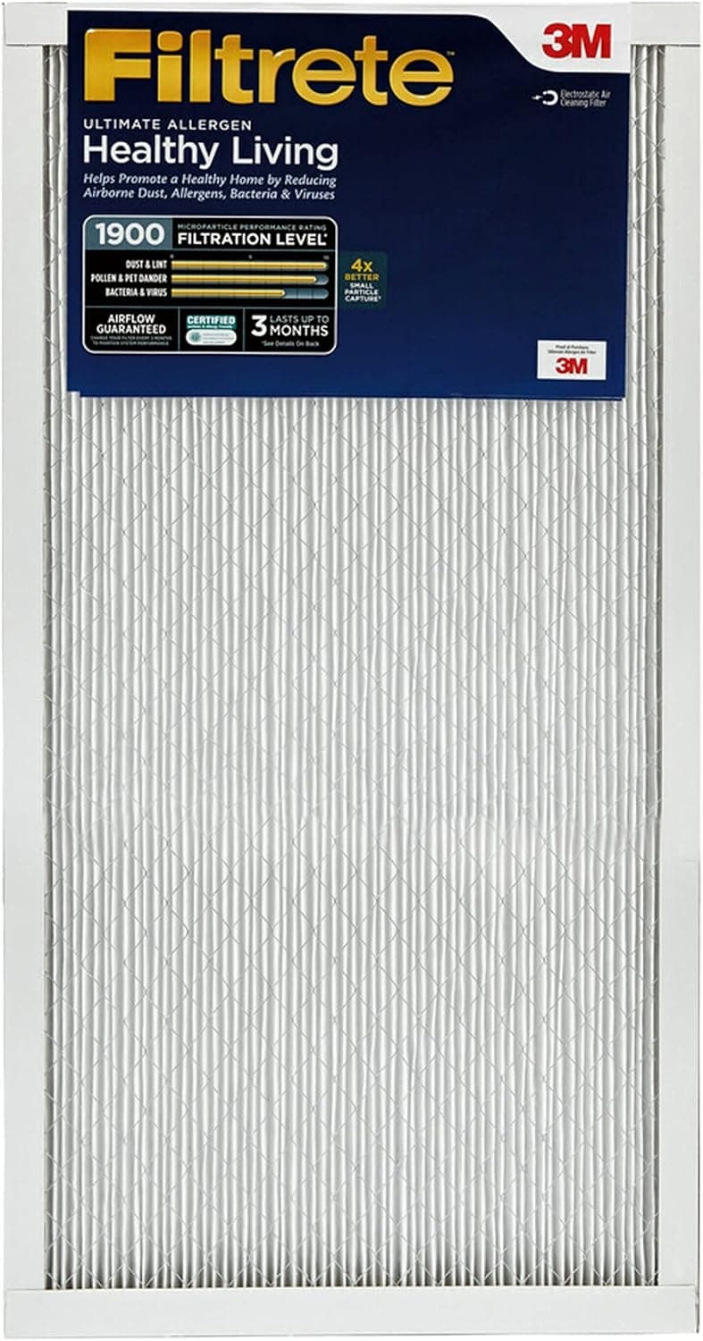 Filtrete 14x25x1, AC Furnace Air Filter, MPR 1900, Healthy Living Ultimate Allergen, 6-Pack (Exact Dimensions 13.81 x 24.81 x 0.78)