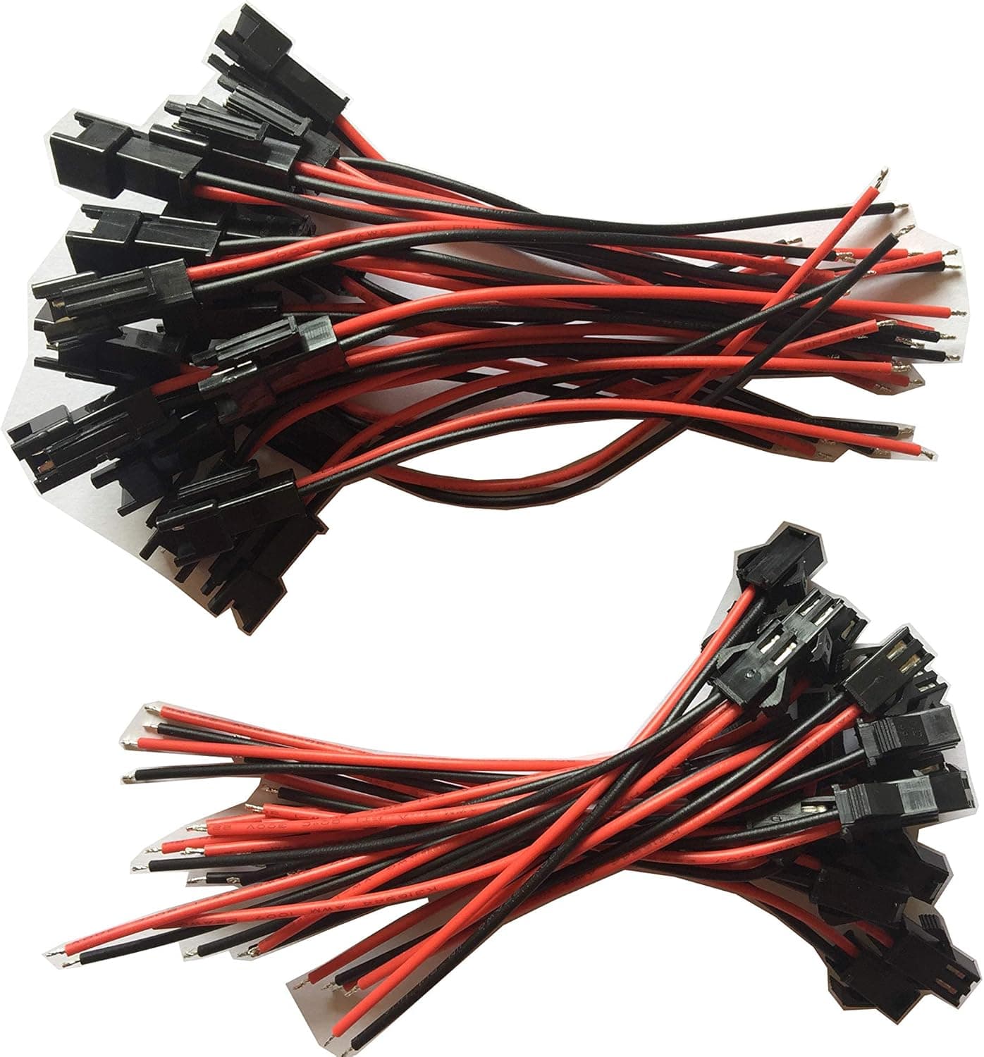 22 AWG JST SM 2 Pin Plug Male And Female Connector Adapter With 100 MM Electrical Cable Wire For LED Light, 20 Pairs