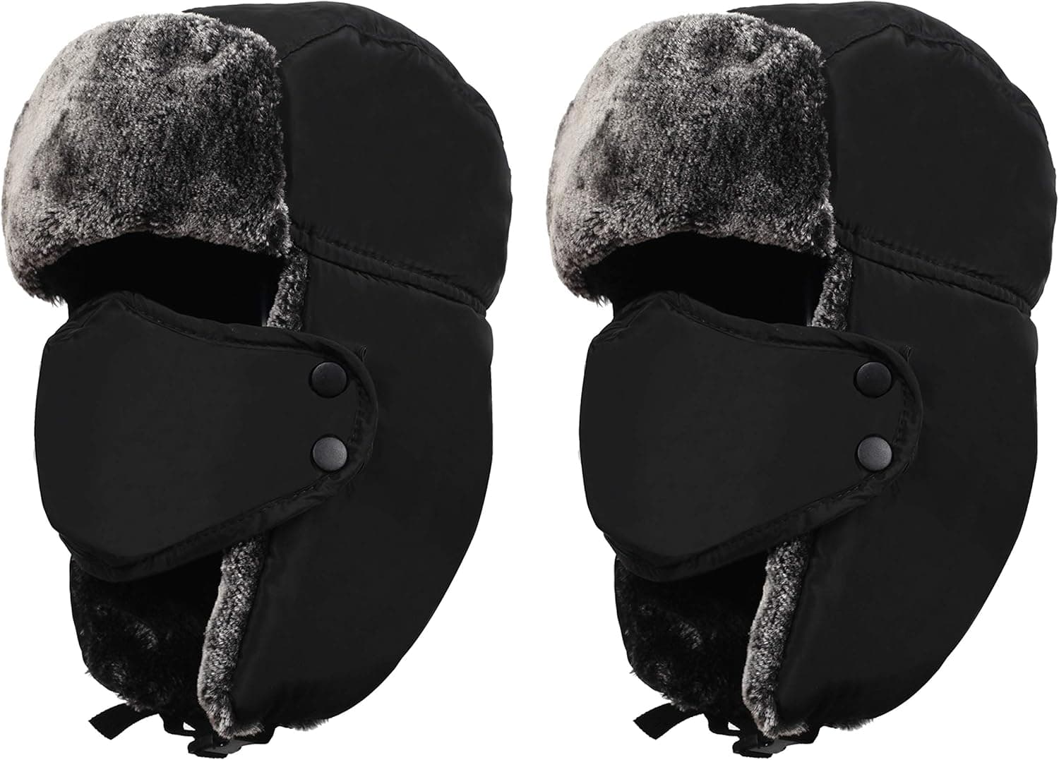 SPORT BEATS Trapper Winter Hat for Men and Women Russian Warm Ushanka Hat with Ear Flaps and Windproof Mask