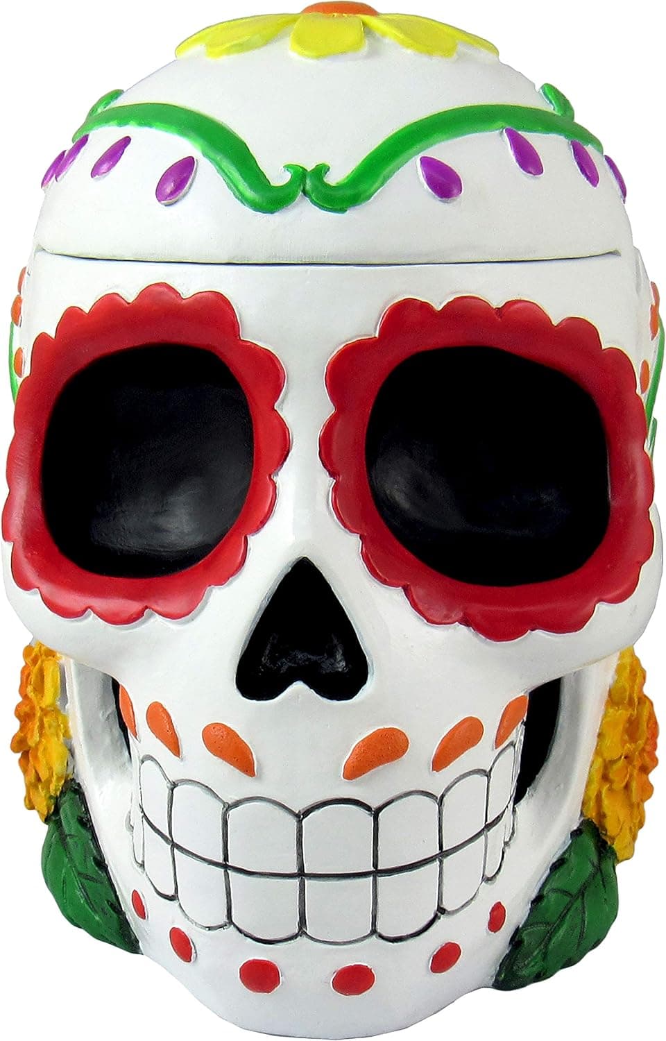 World of Wonders Sugar Skull Day of the Dead Outdoor Ashtray | Fiesta Skull Dia de Los Muertos Decorations | Mexican Decoration Sugar Skull Ashtray - 5"