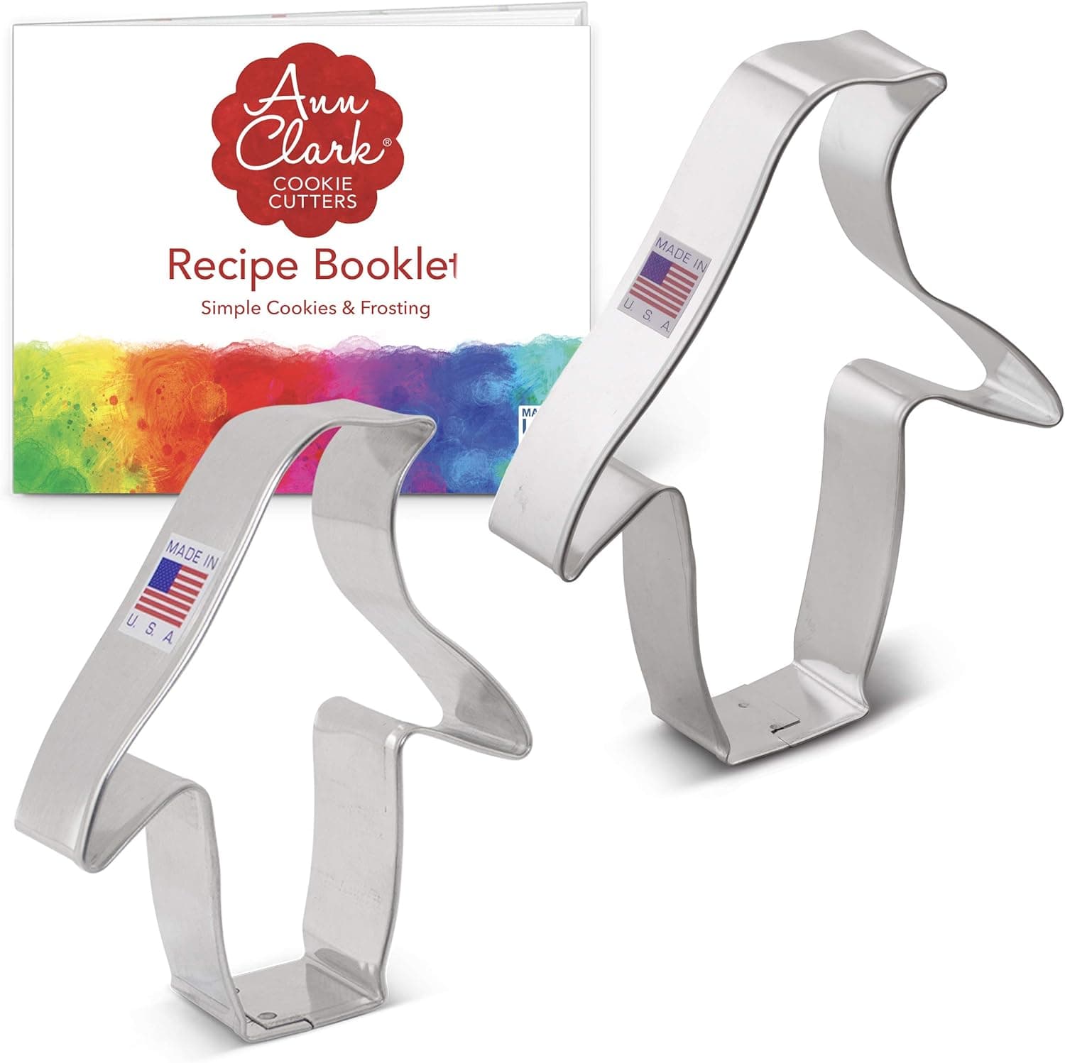 Ann Clark Cookie Cutters 2-Piece Penguin Cookie Cutter Set with Recipe Booklet, 3.5" and 5"