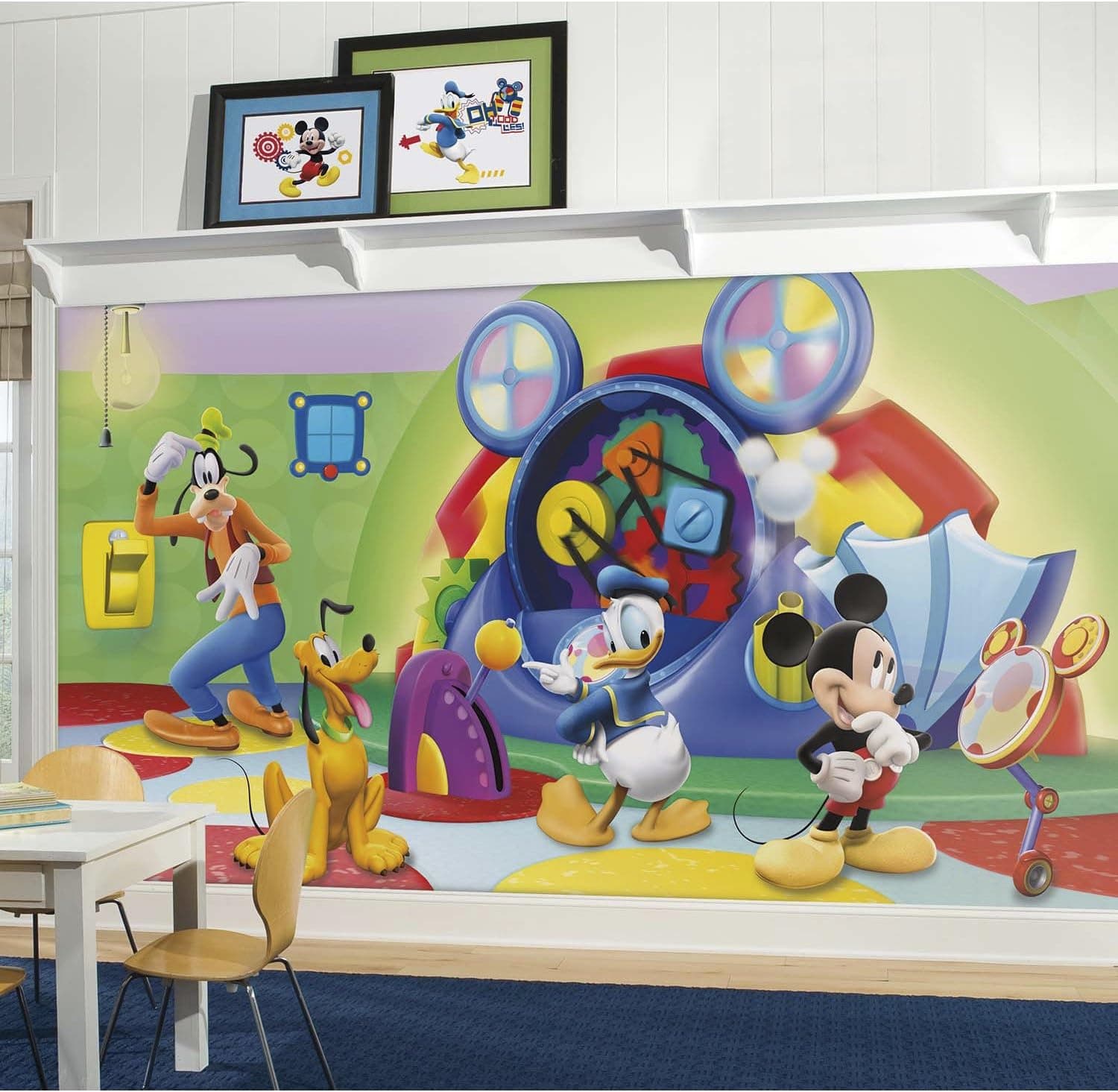 RoomMates JL1317M Mickey & Friends-Clubhouse Capers Spray and Stick Removable Wall Mural - 10.5 ft. x 6 ft.