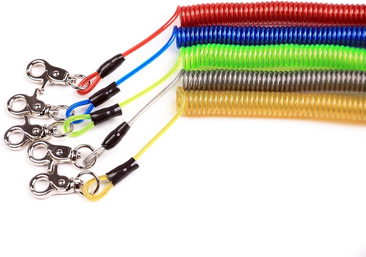 Nicer-S Heavy Duty Fishing Plastic Retractable Coiled Lanyard for Fishing Tools/Rods/Paddles Camping and Hunting