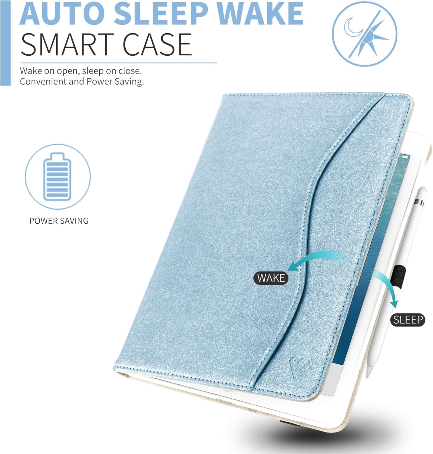 iPad Air 3rd Generation 10.5’’ 2019 Case, Slim&Lightweight Auto Sleep Wake Smart Case Cover with Pencil Holder for 2019 New iPad Air 3/2017 iPad Pro 10.5 inch -Blue