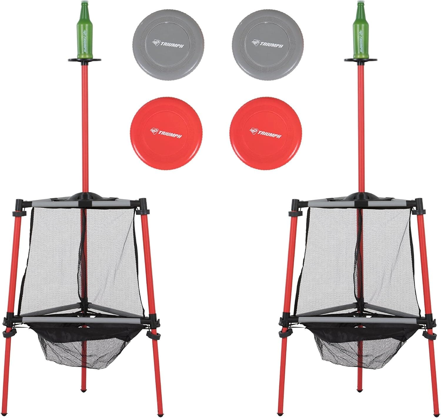 Triumph Two-in-One Disc Golf and Toss N Topple Target Game Outdoor Combination Set
