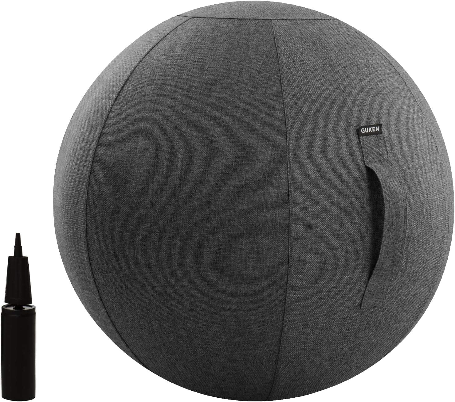 Exercise Ball (65cm Gray) Extra Thick Yoga Ball Chair,Yoga Ball Cover Anti-Burst Heavy Duty Stability Ball Supports 2200lbs, Fitness and Birthing Ball with Inflator and Handle(Office & Home & Gym)