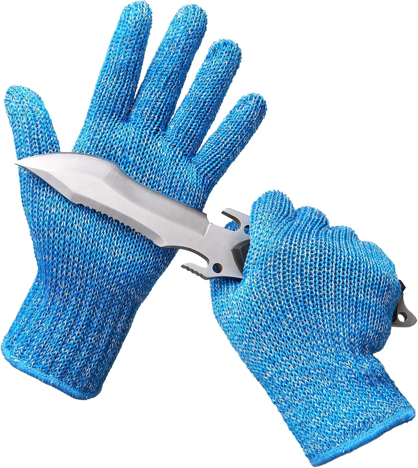 MAFORES Level ANSI A8 Cut Resistant Gloves, Food Grade Breathable Cutting Gloves for Kitchen Mandoline, Meat Cutting, Vegetables Slicing, 1 Pair (Small, Blue)