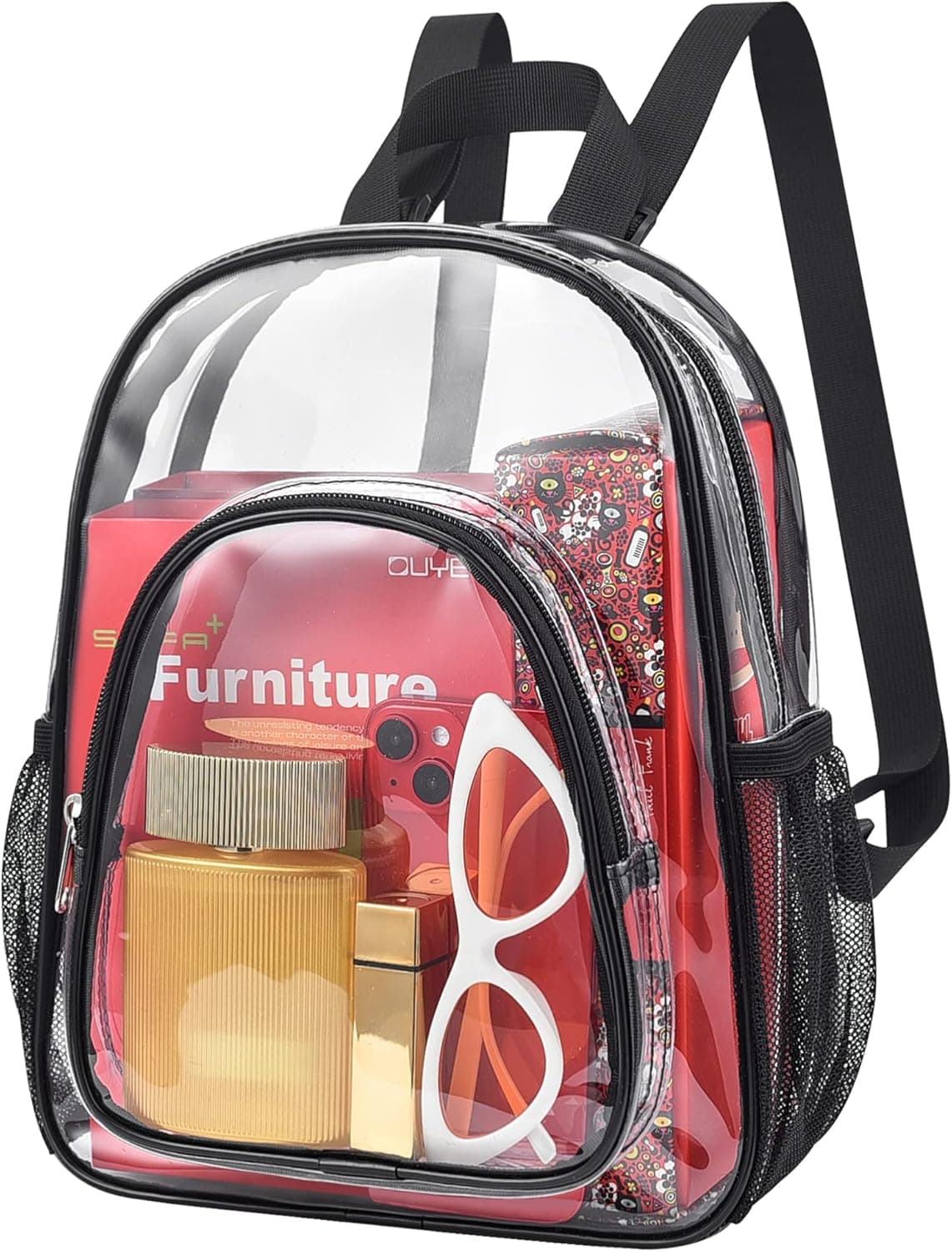 Paxiland Clear Backpack Small Stadium Approved for Women Clear Bag for Work Travel Concert Sports