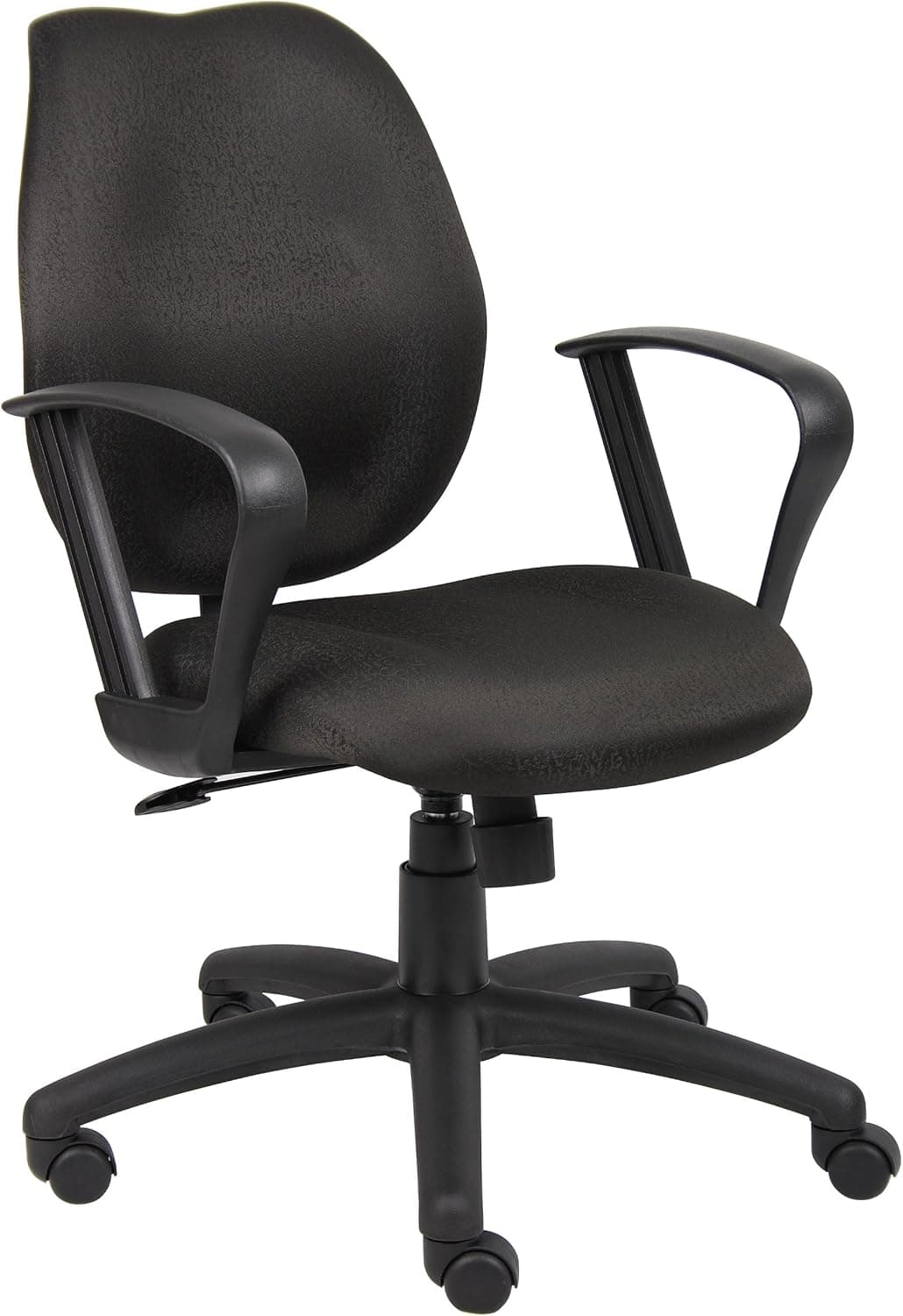 Boss Office Products Any Task Mid-Back Task Chair with Loop Arms in Black