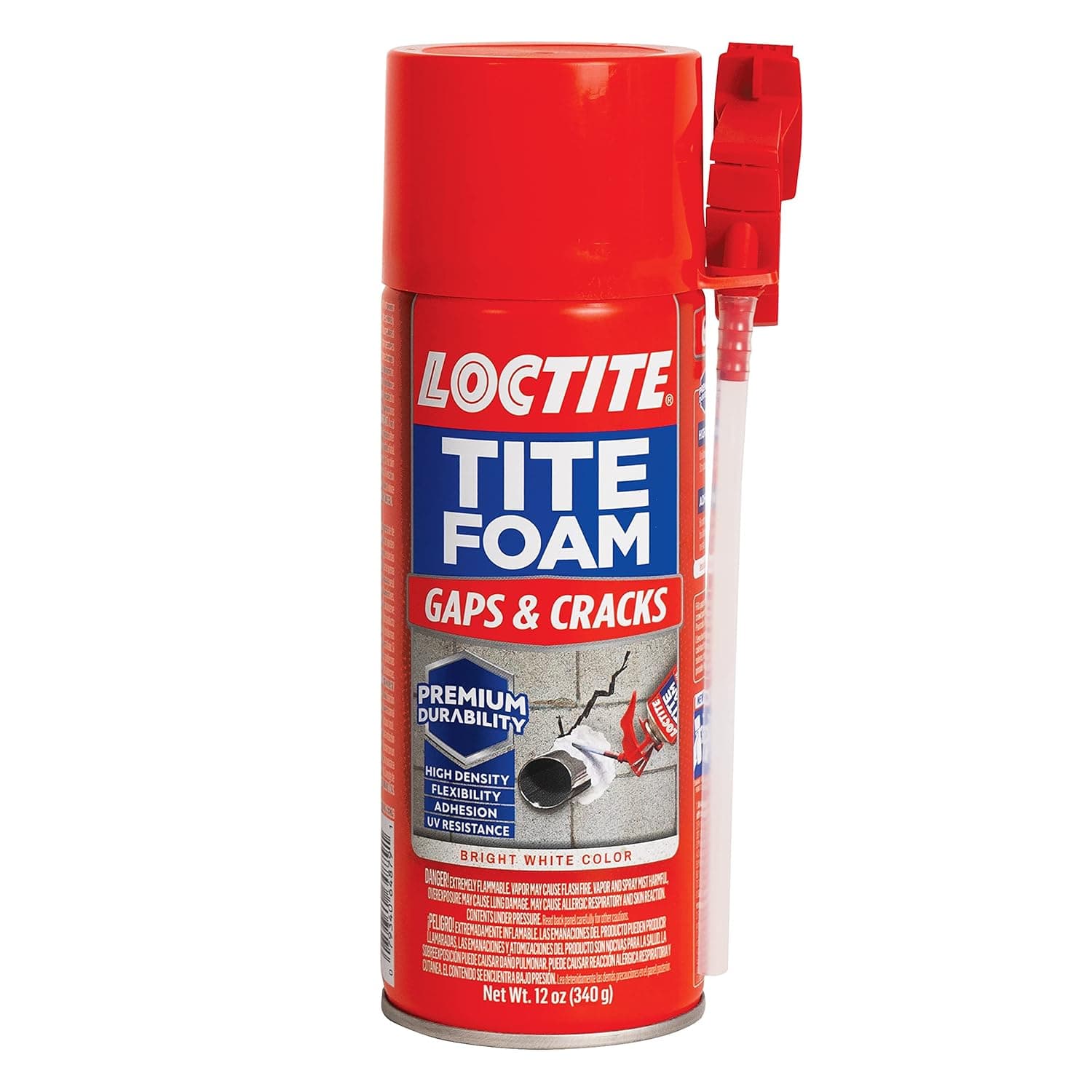 Loctite Tite Foam Gaps & Cracks Spray Foam Sealant, Polyurethan Expanding Foam Insulation - 12 fl oz Can, Pack of 12