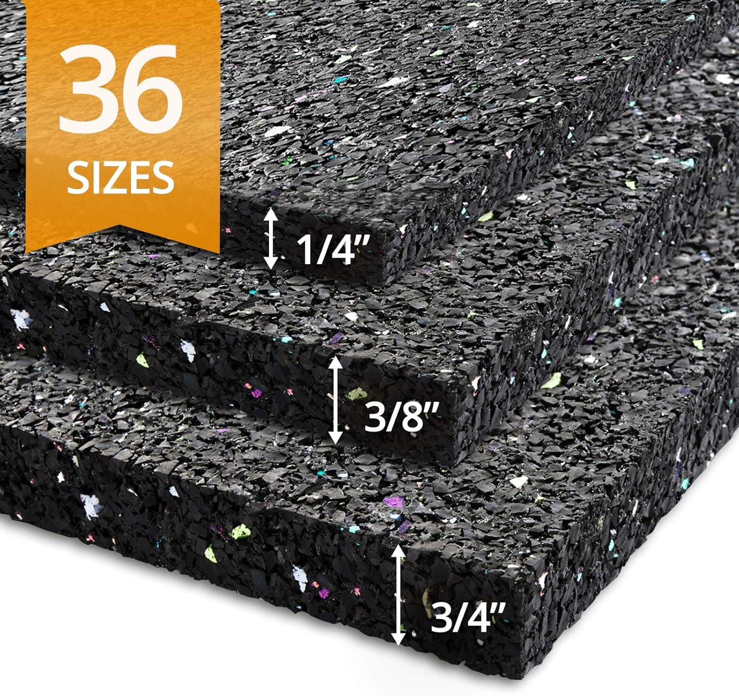 Ergocell Recycled Rubber Floor Mat – Shock Absorbent Gym Mat Flooring & Horse Stall Mat | Three Thicknesses, Multiple Sizes