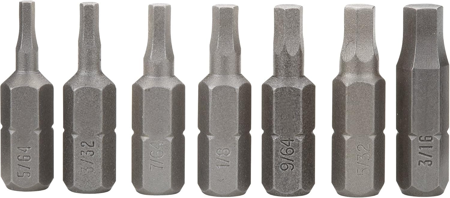 Vermont American 15596 Extra-Hard Allen Insert Screwdriver Bit Set, 7-Piece