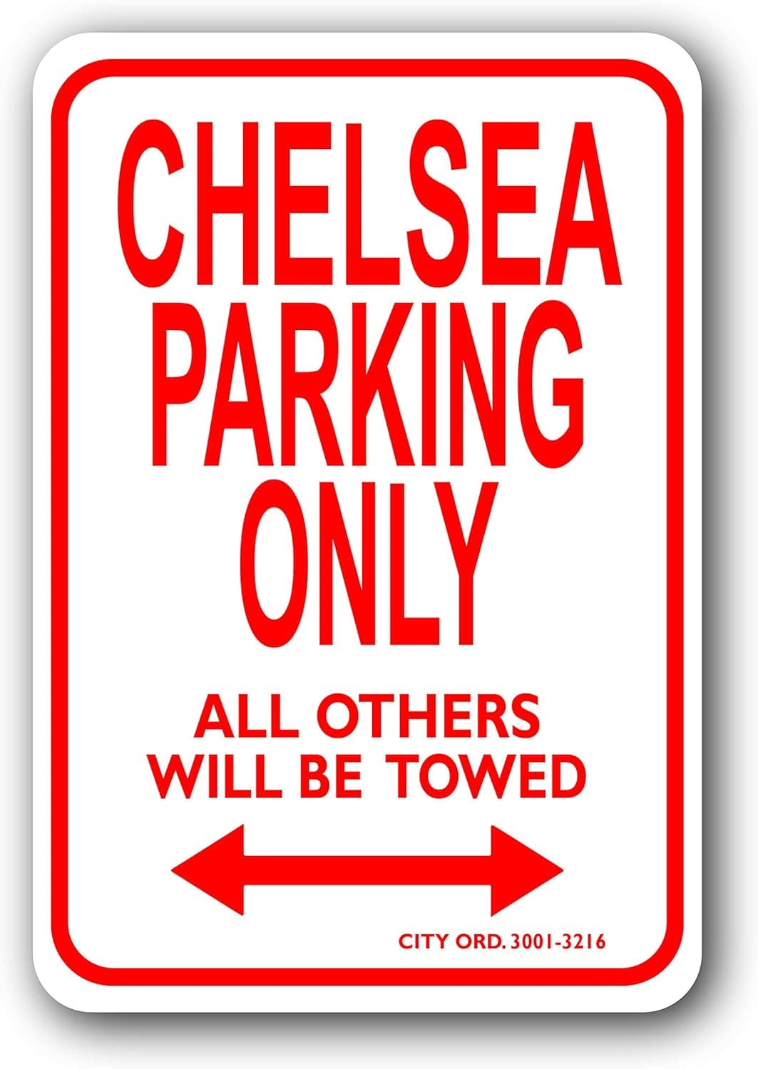 Chelsea Mini Parking Sign - Personalized Parking Sign - Novelty Sign for Kids Room/Office Parking/Childrens Room/Man Cave (Car Decals, Street Signs)