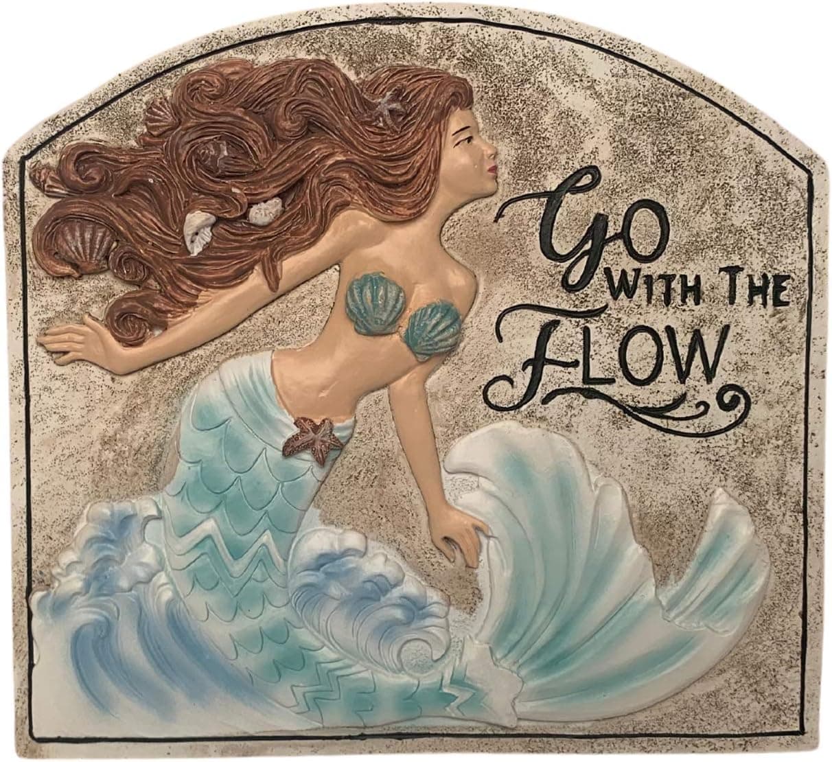 Mermaid Plaque - Go with the Flow 7" x 8"