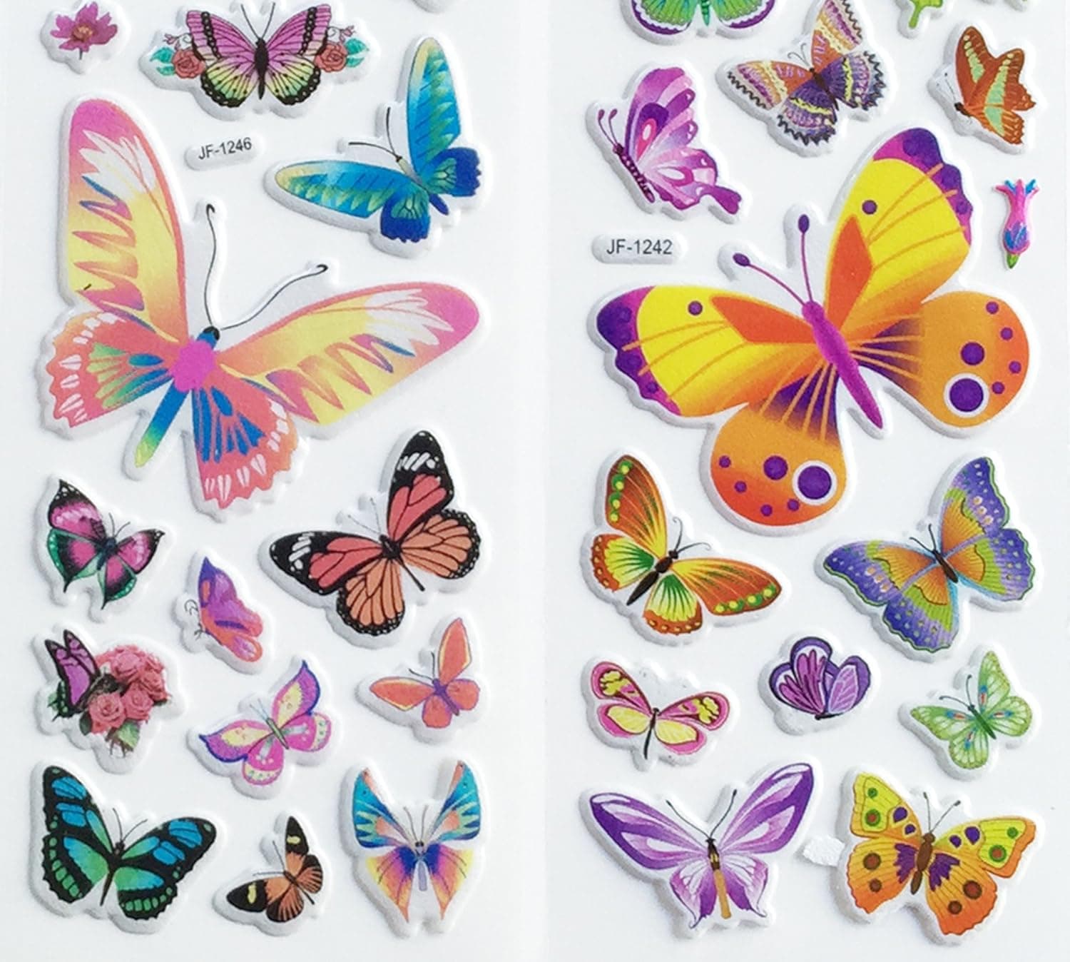 5 Sheets Butterfly Puffy Stickers