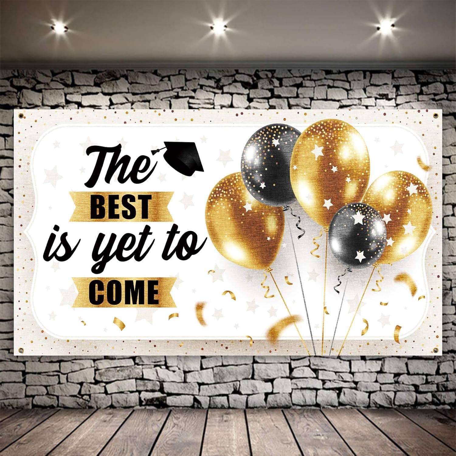 6.5 x 3.75 ft. The Best is Yet to Come Backdrop, 2022 2023 Graduation Photo Booth Background, College High School Graduation Party Decorations, Balloons Graduation Party Backdrop