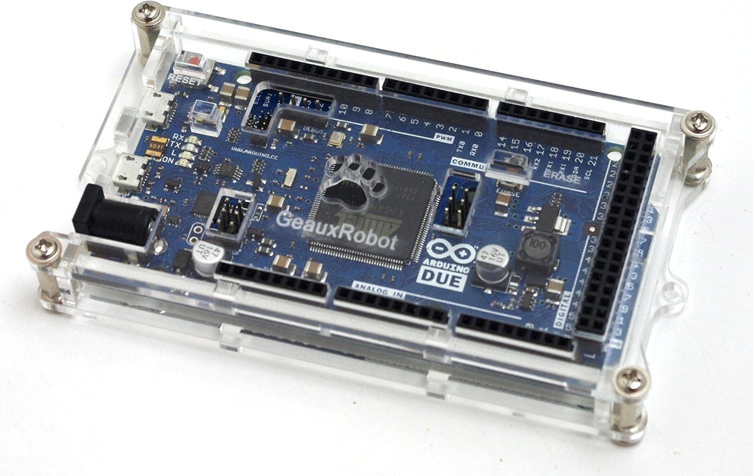 GeauxRobot Clear Enclosure Case Box for Arduino Due