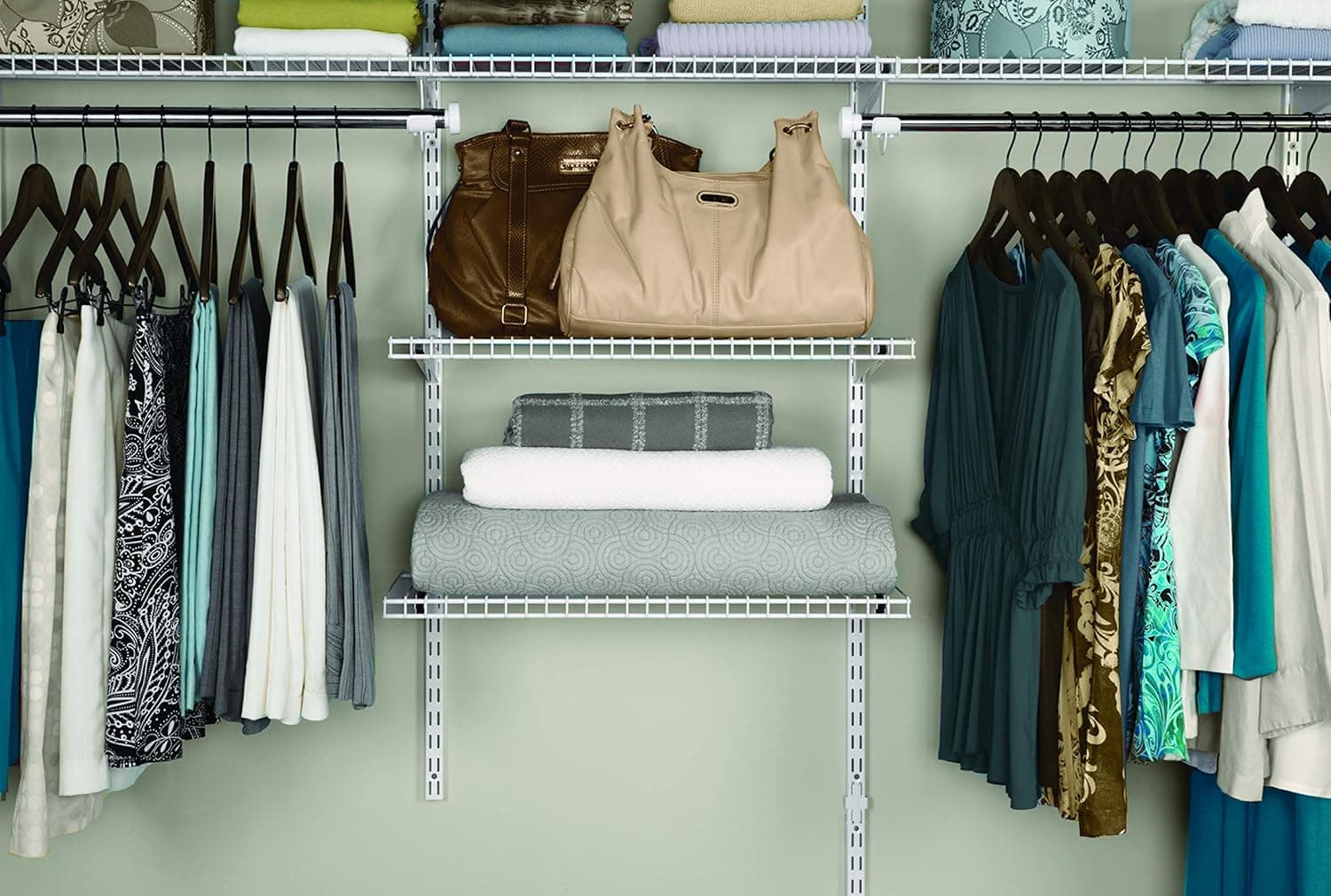 Rubbermaid Closet Fasttrack 4 to 8 Ft. Adjustable Wire Shelf Kit, White