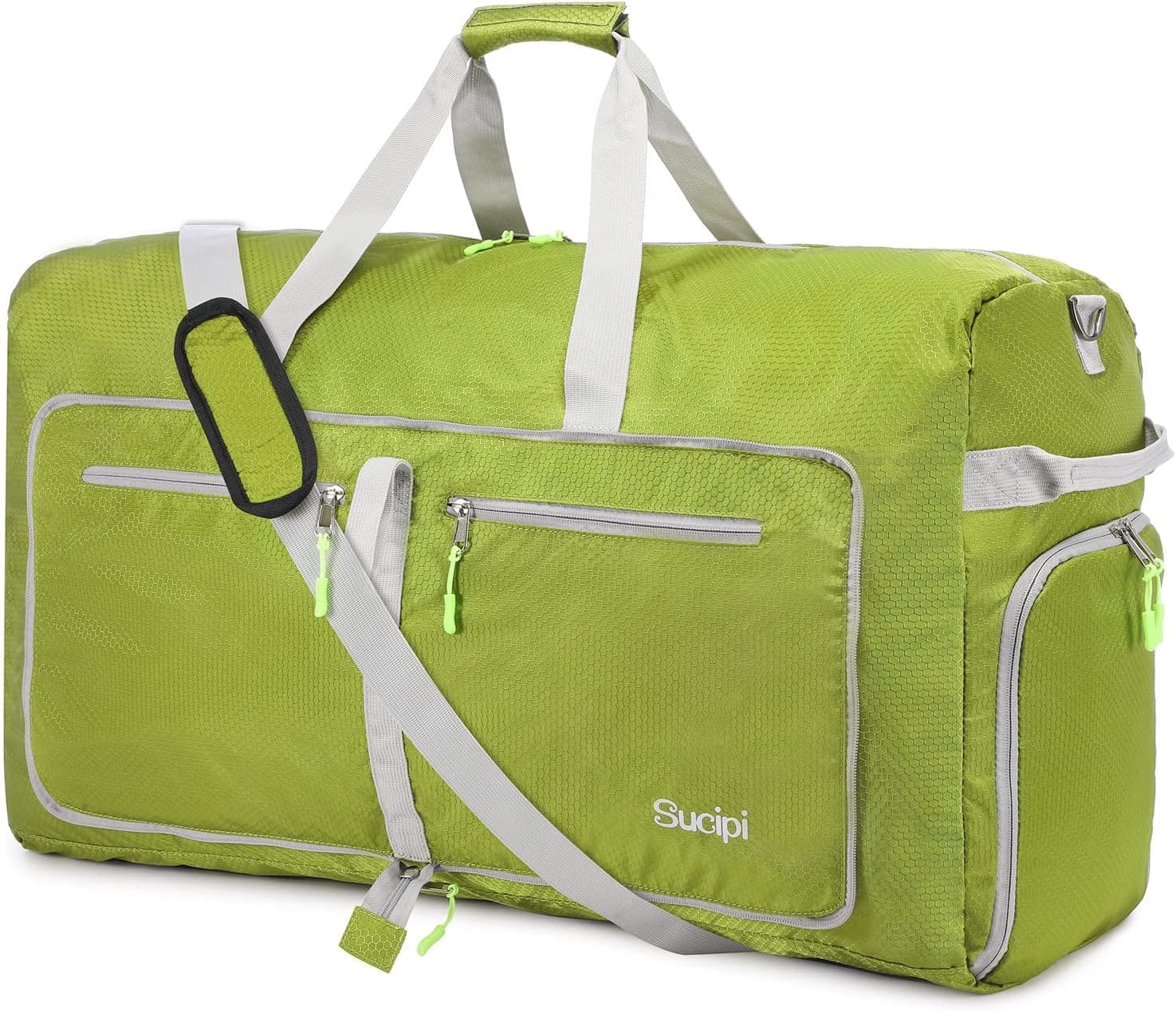 Sucipi Travel Duffle Bag for Men and Women 80L Foldable Overnight Bag Duffle Bag for travel with Shoes Compartment,Green