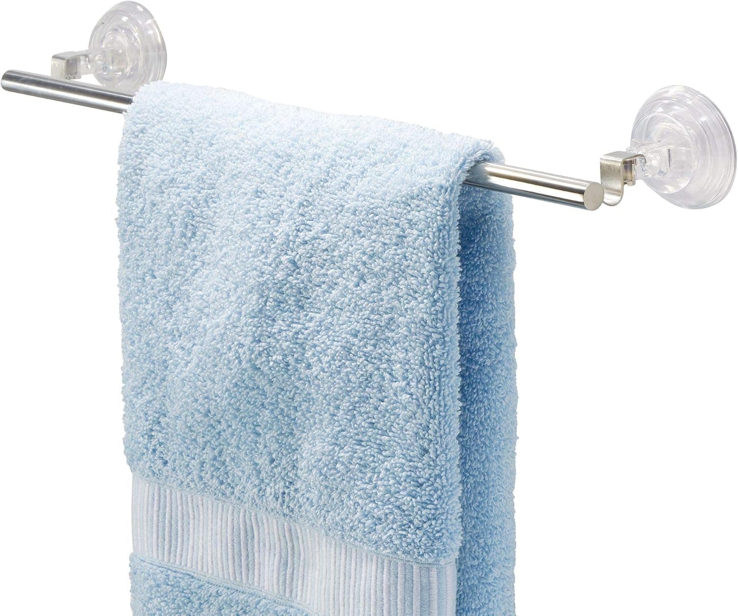 iDesign Reo Metal Power Lock Suction Towel Bar Rack for Bathroom, Kitchen Use, 1.75" x 17.5" x 3.25"