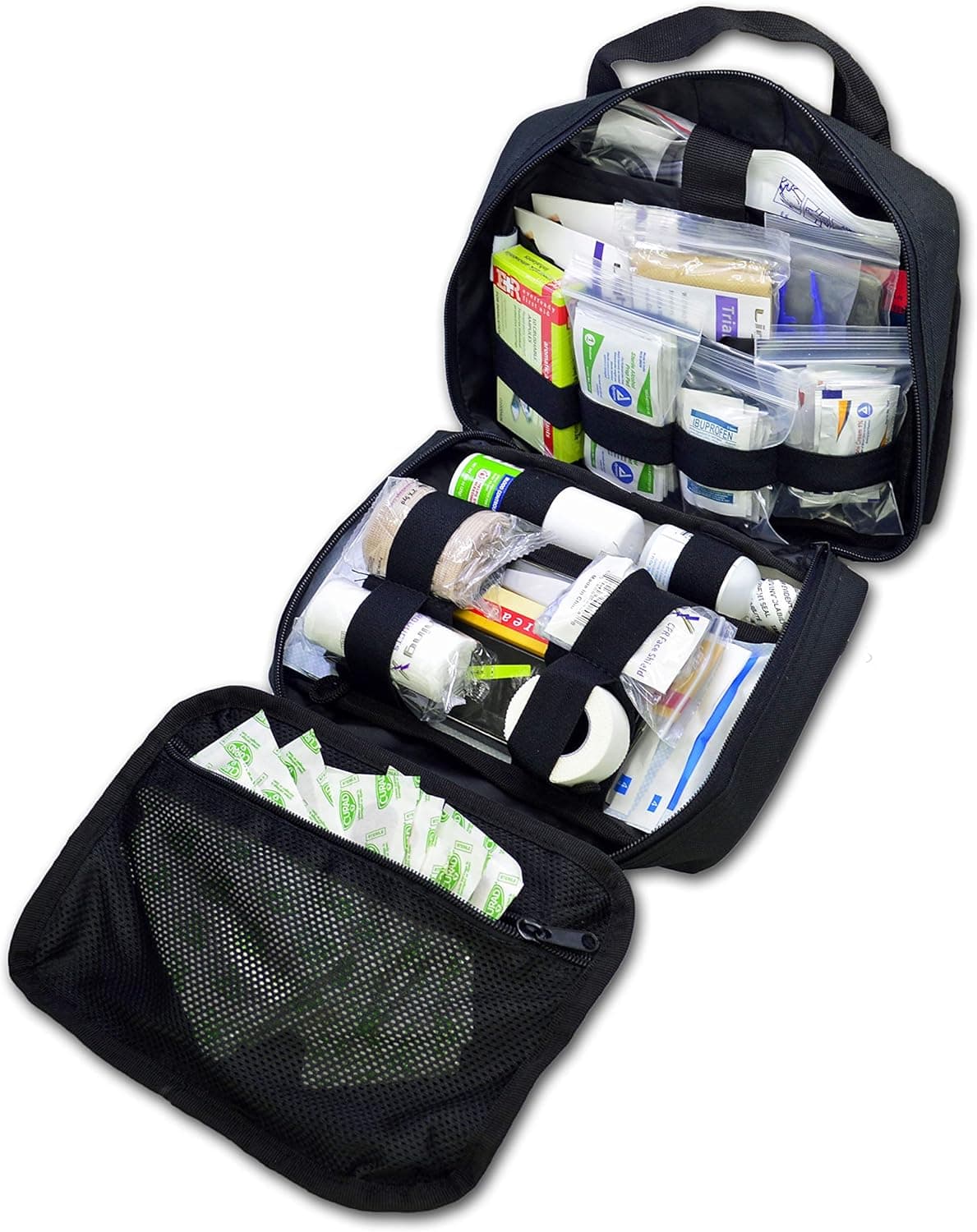 Lightning X Premium Rip-Away Individual First Aid Kit for Vehicle Head Rest - Stealth Black