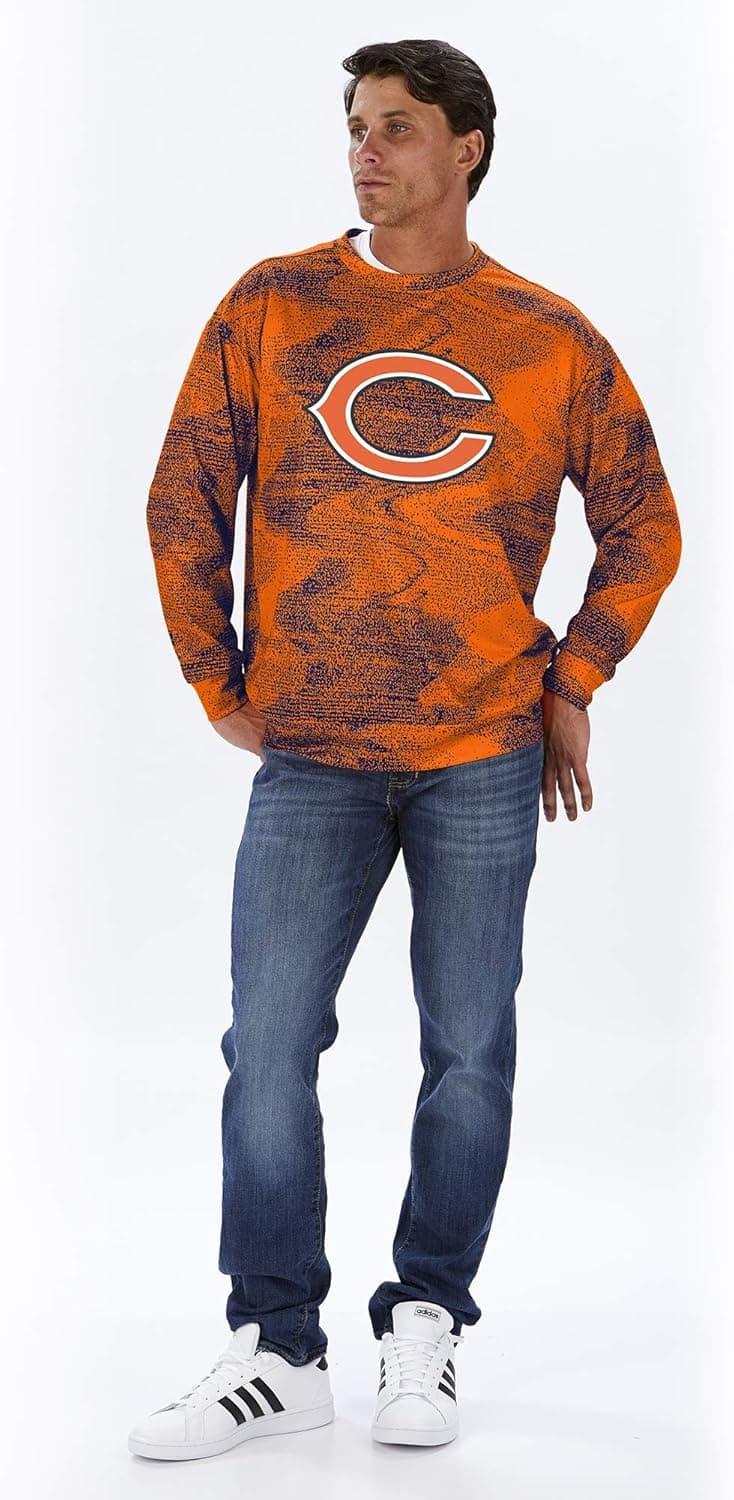 Zubaz Men's Standard Crew Neck Sweatshirt, Team Color, Large