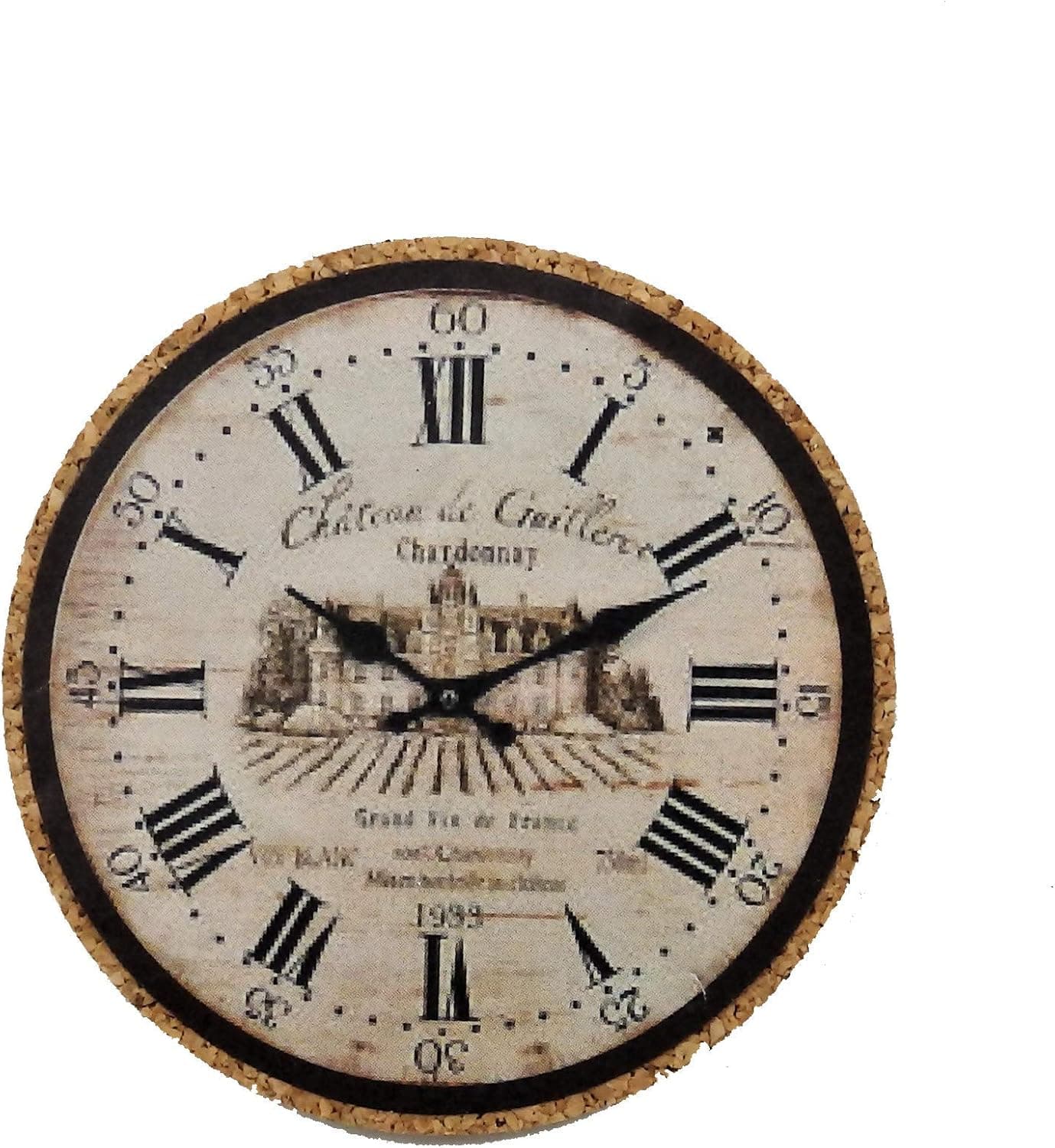 Melody Jane Dollhouse French Cork Wall Clock 1:12 Scale Miniature Accessory