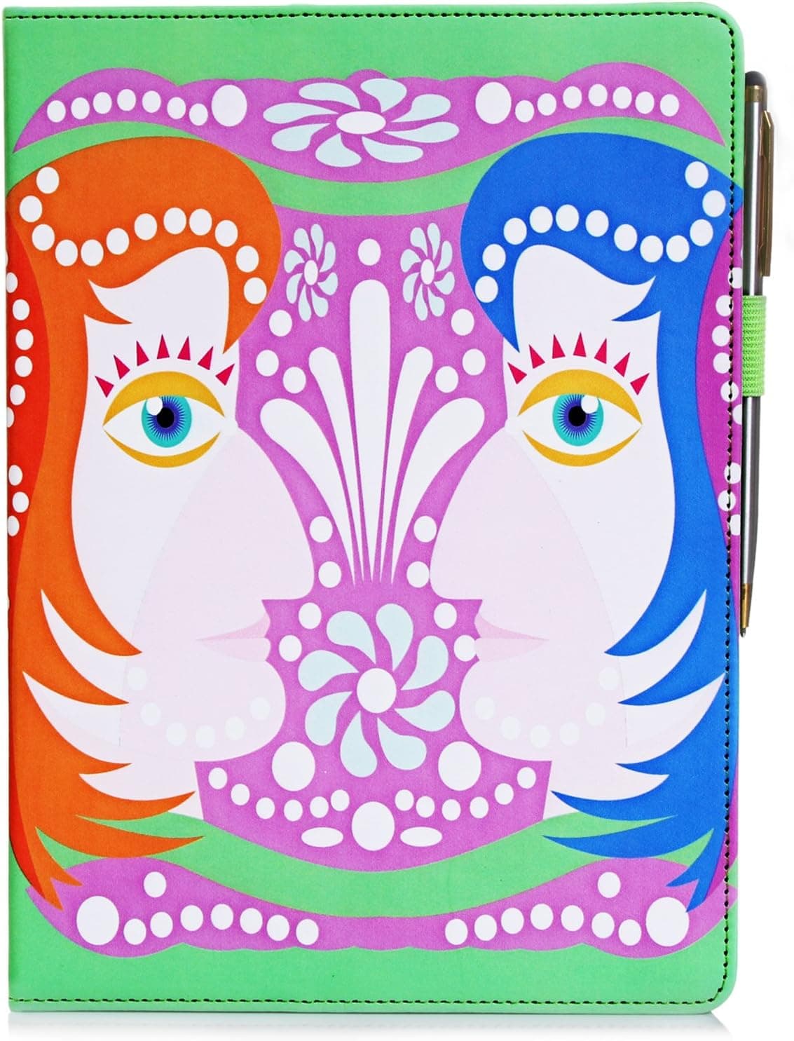 FYY iPad Air 2 Case - Premium PU Leather Case Smart Auto Wake/Sleep Cover with Hand Strap, Card Slots, Pocket for iPad Air 2 Gemini