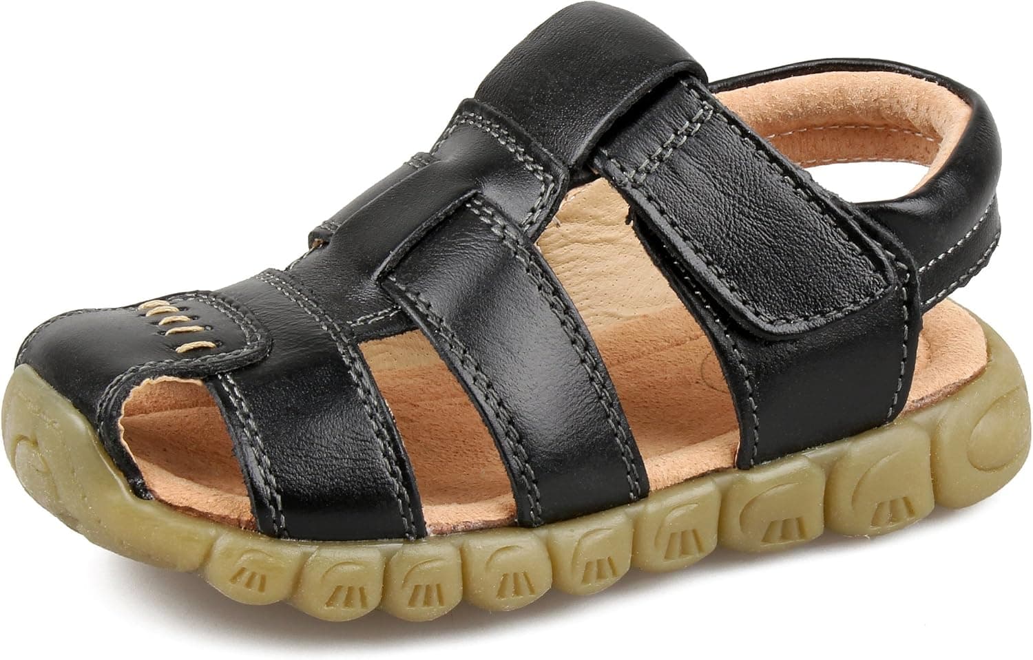 SKOEX Boy's Leather Closed Toe Outdoor Sport Sandal (Toddler/Little Kid)