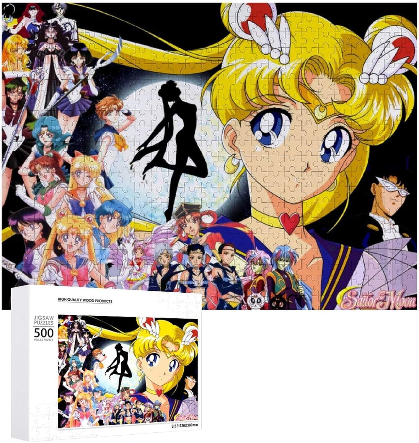 Tsukino Usagi Jigsaw Puzzles 500 Piece Wooden Puzzle for Men Women