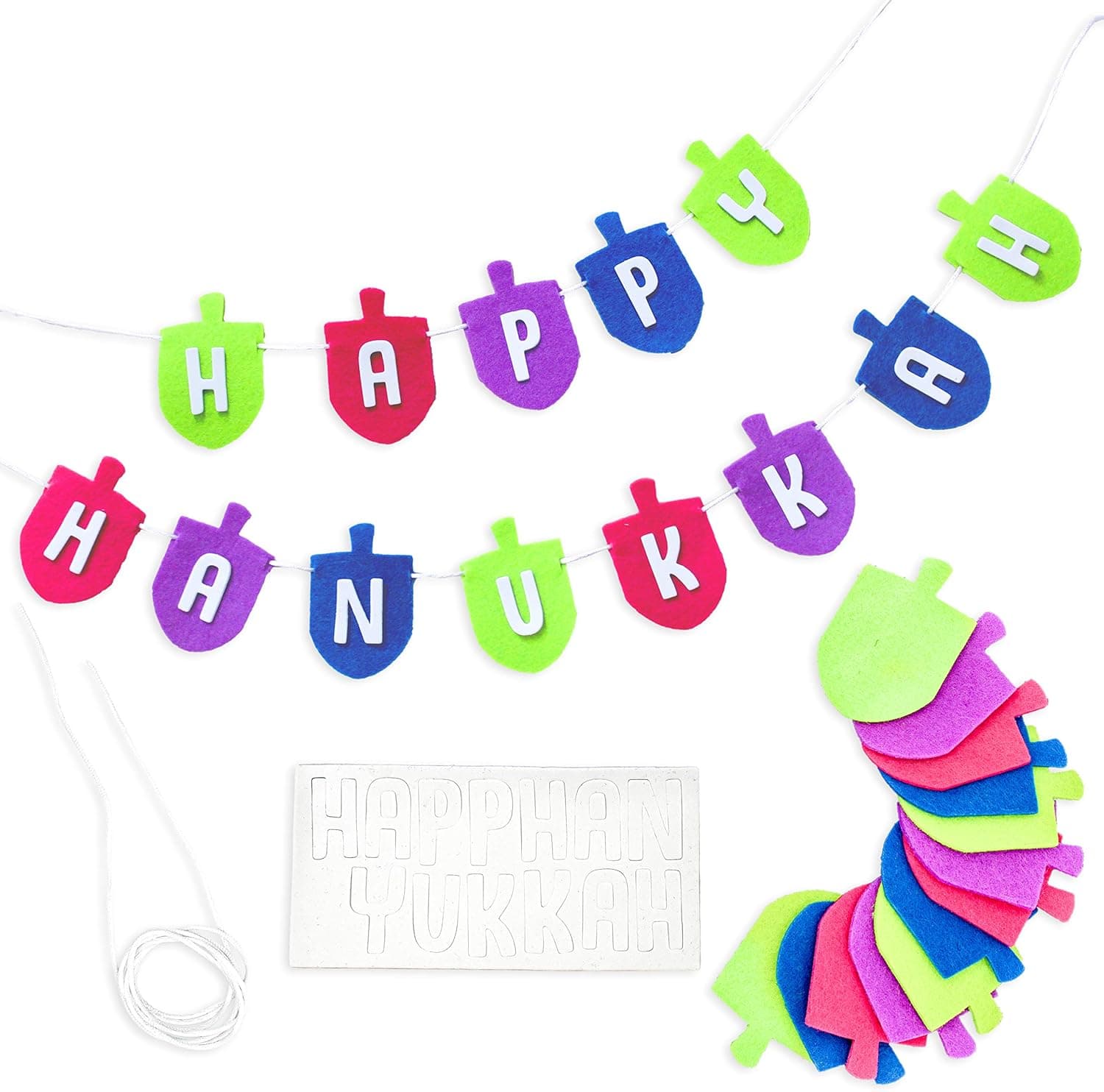 Dreidel Hanukkah Banner Craft Kit- Make Your Own Chanukah Dreidel Banner (Pack of 3)