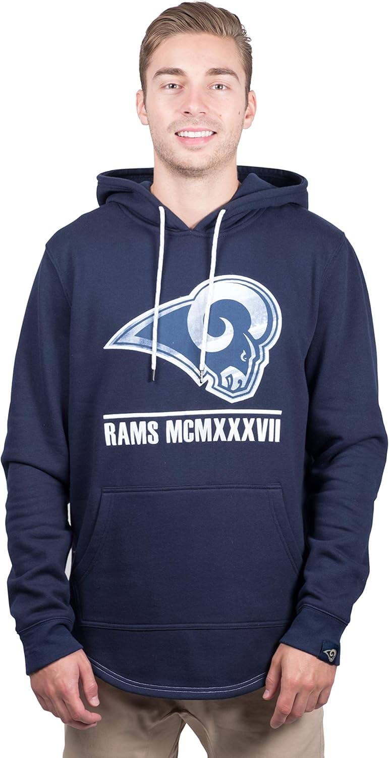 Ultra Game Men's NFL Soft Fleece Embroidered Hoodie Sweatshirt