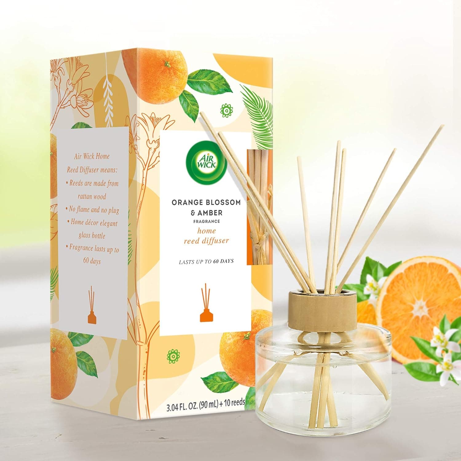 Air Wick Reed Diffuser, Orange Blossom and Amber, 1ct