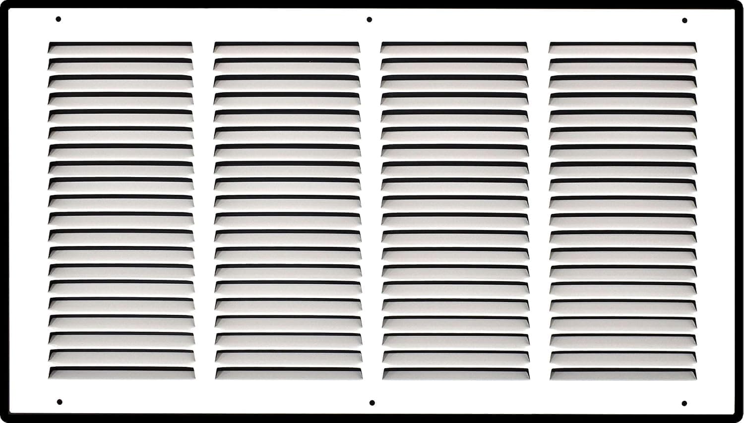 Handua 20"W x 10"H [Duct Opening Size] Steel Return Air Grille (HD Series) Vent Cover Grill for Sidewall and Ceiling, White | Outer Dimensions: 21.75"W X 11.75"H for 20x10 Duct Opening