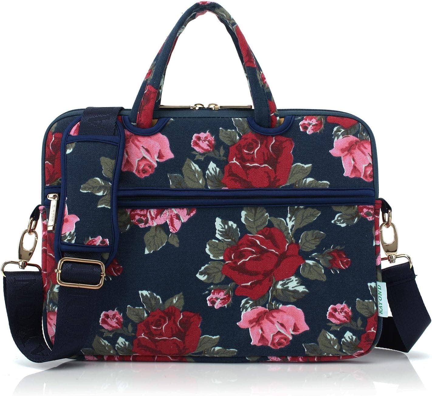 Canvas Ultraportable Water-Resistant Neoprene Laptop Carrying Case/Shoulder Bag(Bule Peony)