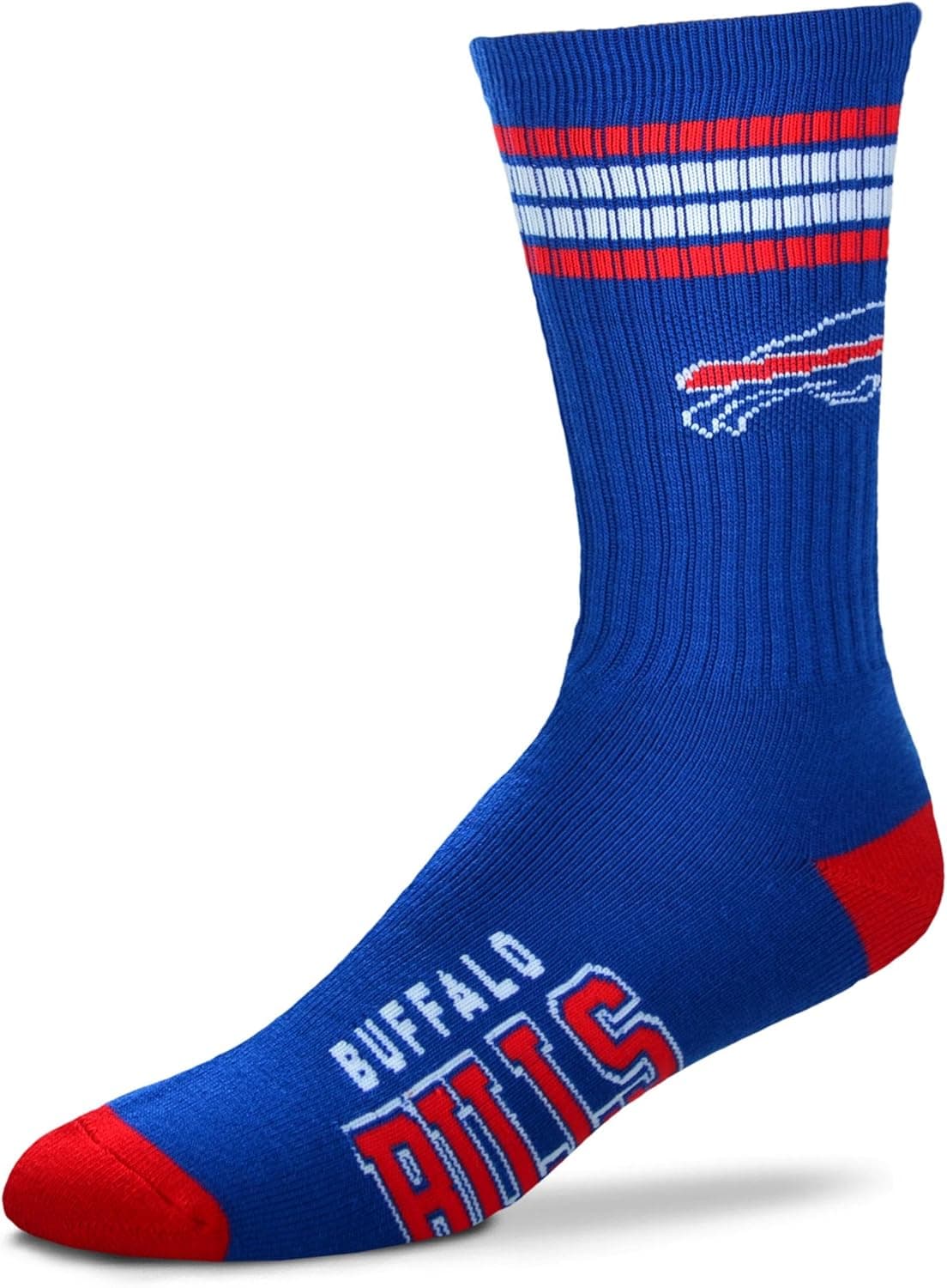 For Bare Feet Men's NFL 4-Stripe Deuce Performance Crew Socks