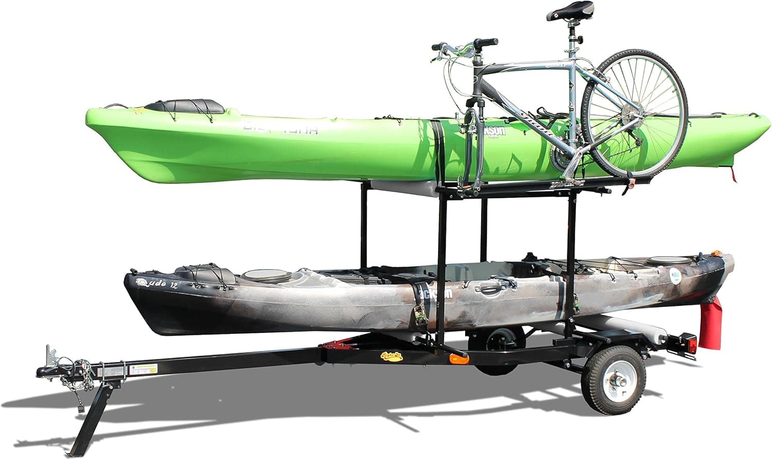 Multi-Sport Multi-Rack Kayak Trailer by Right On Durable Transporting Trailer for Kayaks, Sups, Canoes, Bicycles and More